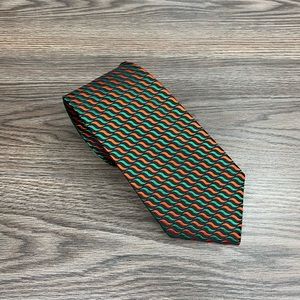 Richard James Black w/ Orange & Green Pattern Tie
